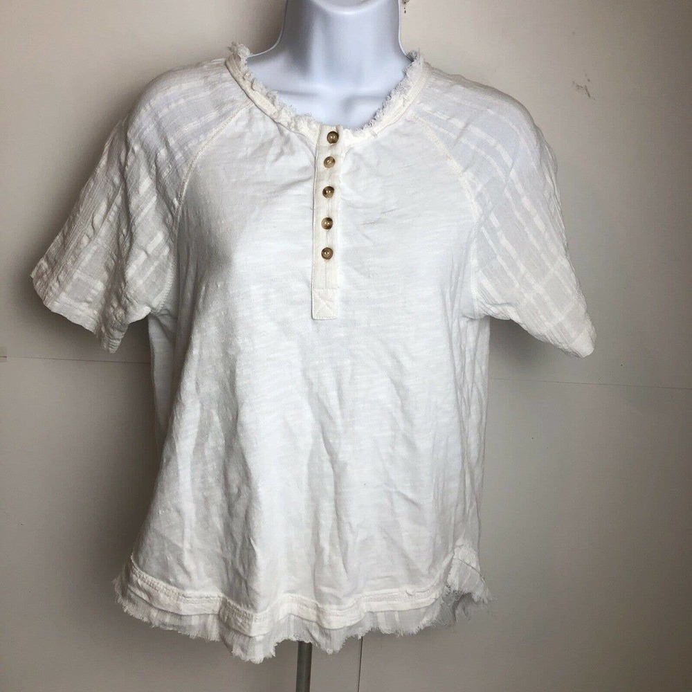 Rocks & Indigo White Fringe Top Short Sl